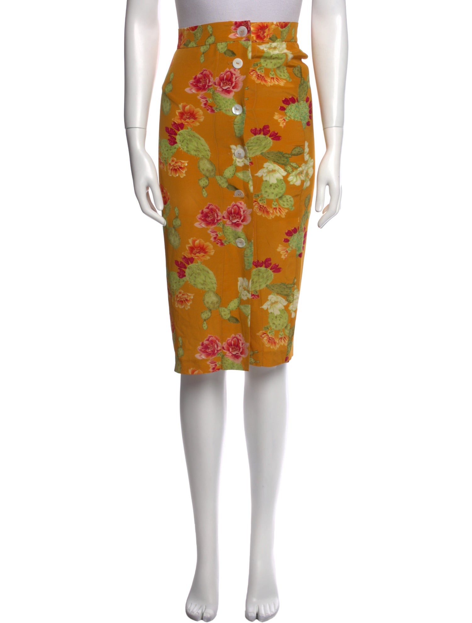 Beatrice Valenzuela Silk Knee-Length Skirt