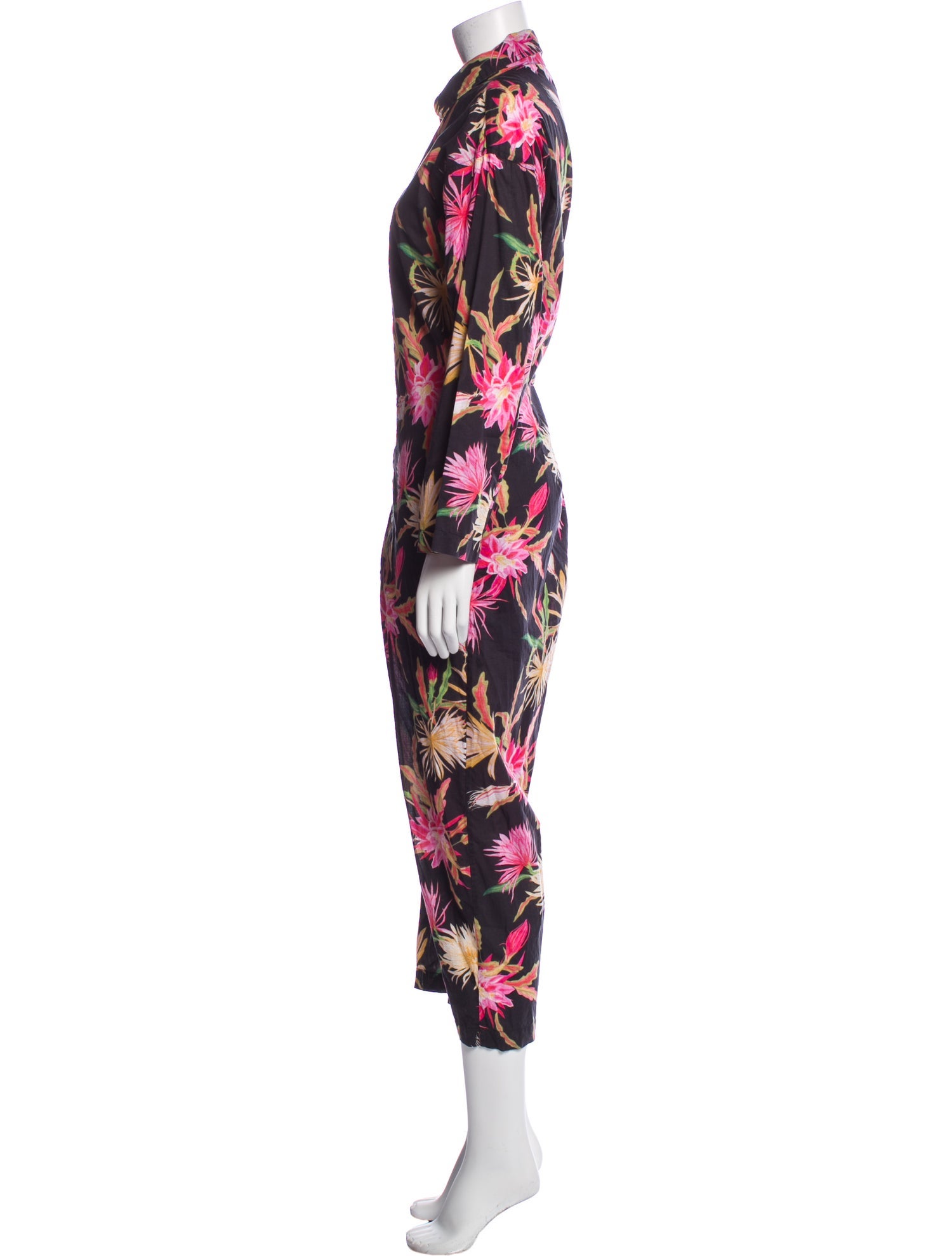 Beatrice Valenzuela Linen Floral Print Jumpsuit