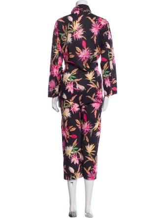 Beatrice Valenzuela Linen Floral Print Jumpsuit