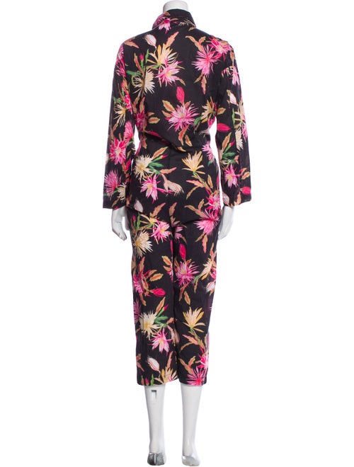 Beatrice Valenzuela Linen Floral Print Jumpsuit