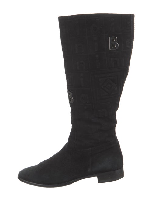 Baldinini Suede Embroidered Accent Riding Boots