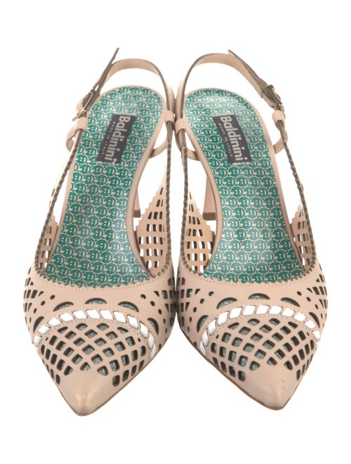 Baldinini Leather Lasercut Accents Slingback Pumps