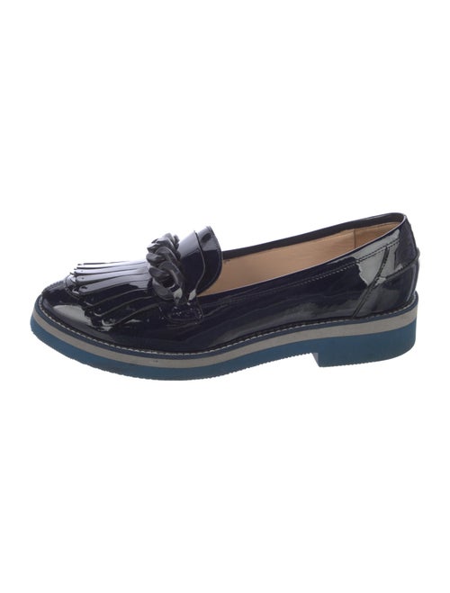 Baldinini Patent Leather Fringe Trim Accent Loafers