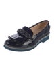 Baldinini Patent Leather Fringe Trim Accent Loafers