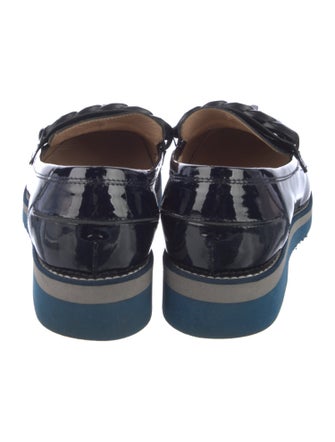 Baldinini Patent Leather Fringe Trim Accent Loafers