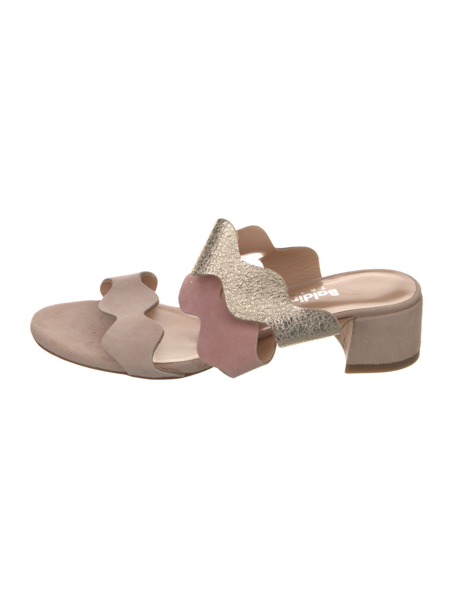 Baldinini Suede Colorblock Pattern Slides