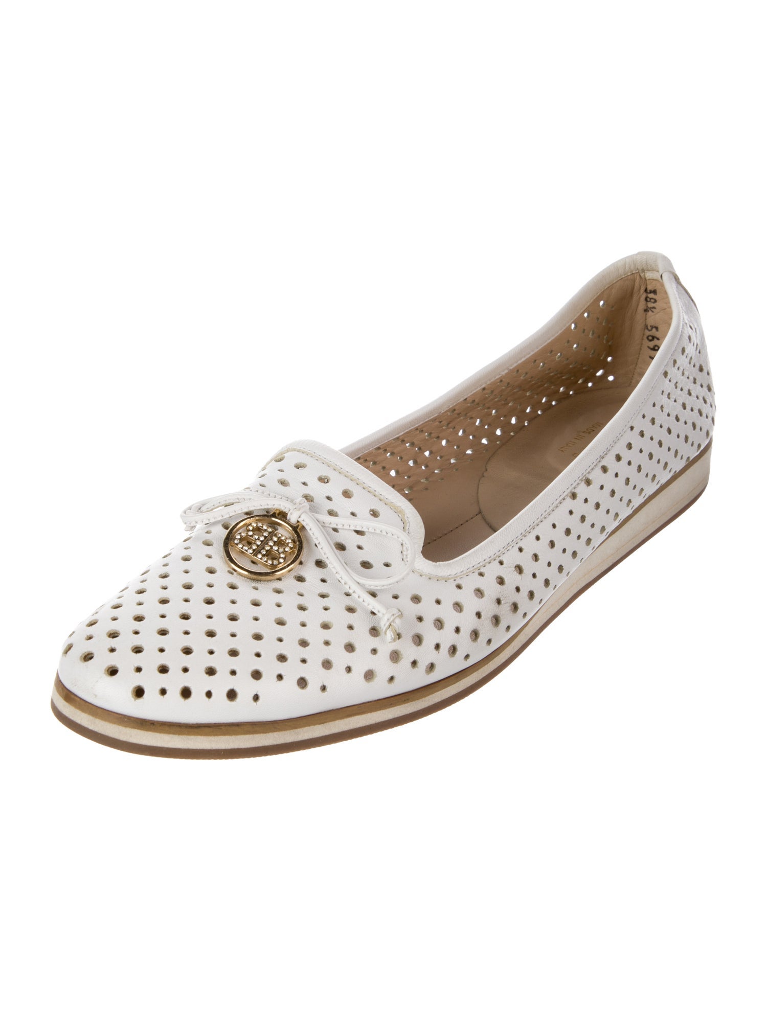 Baldinini Leather Lasercut Accents Flats