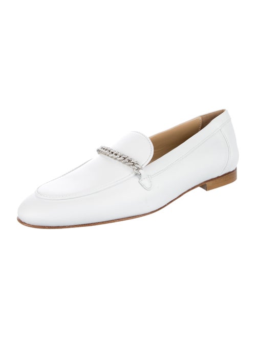 Baldinini Leather Chain-Link Accents Loafers