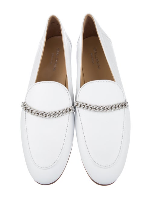 Baldinini Leather Chain-Link Accents Loafers