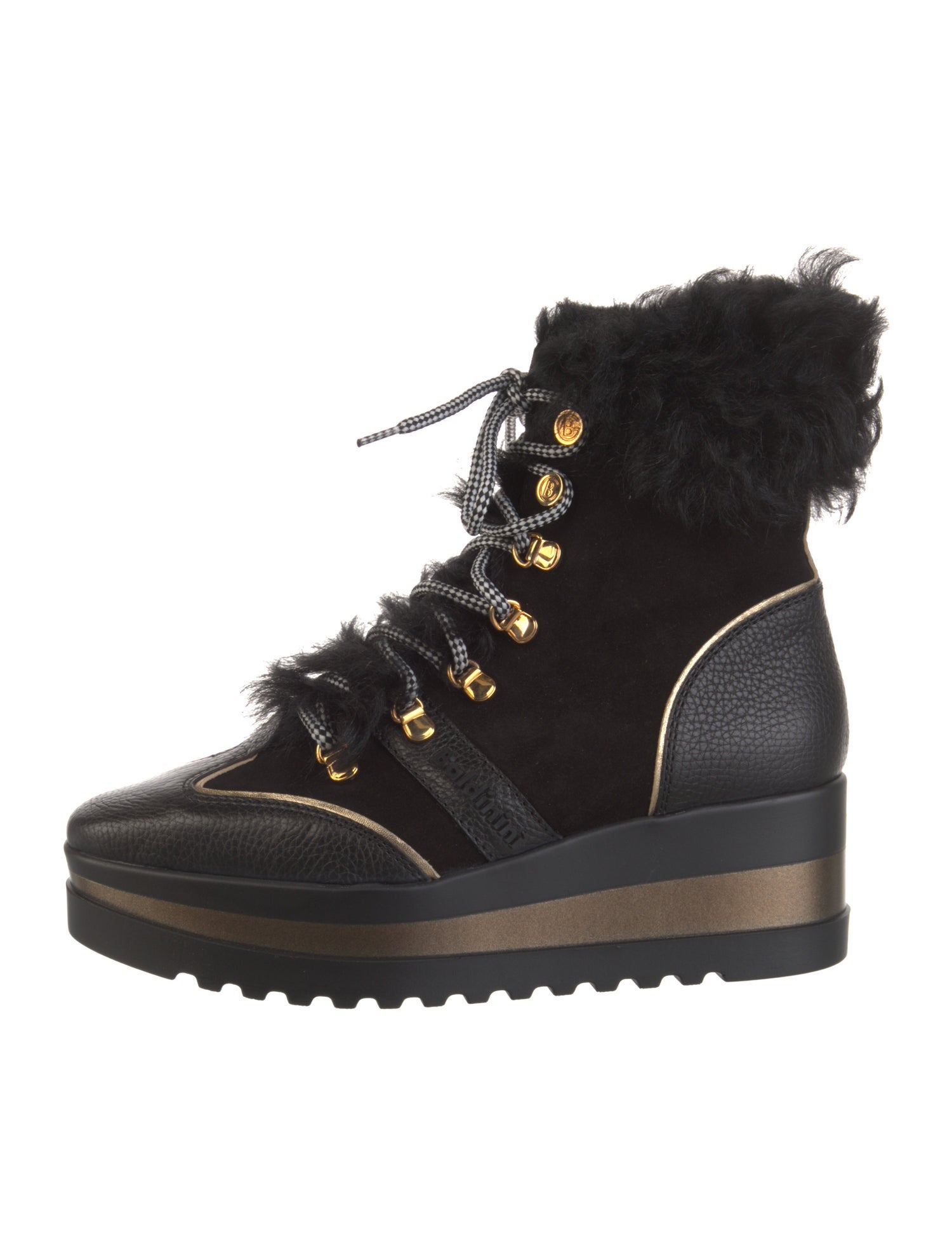 Baldinini Leather Combat Boots