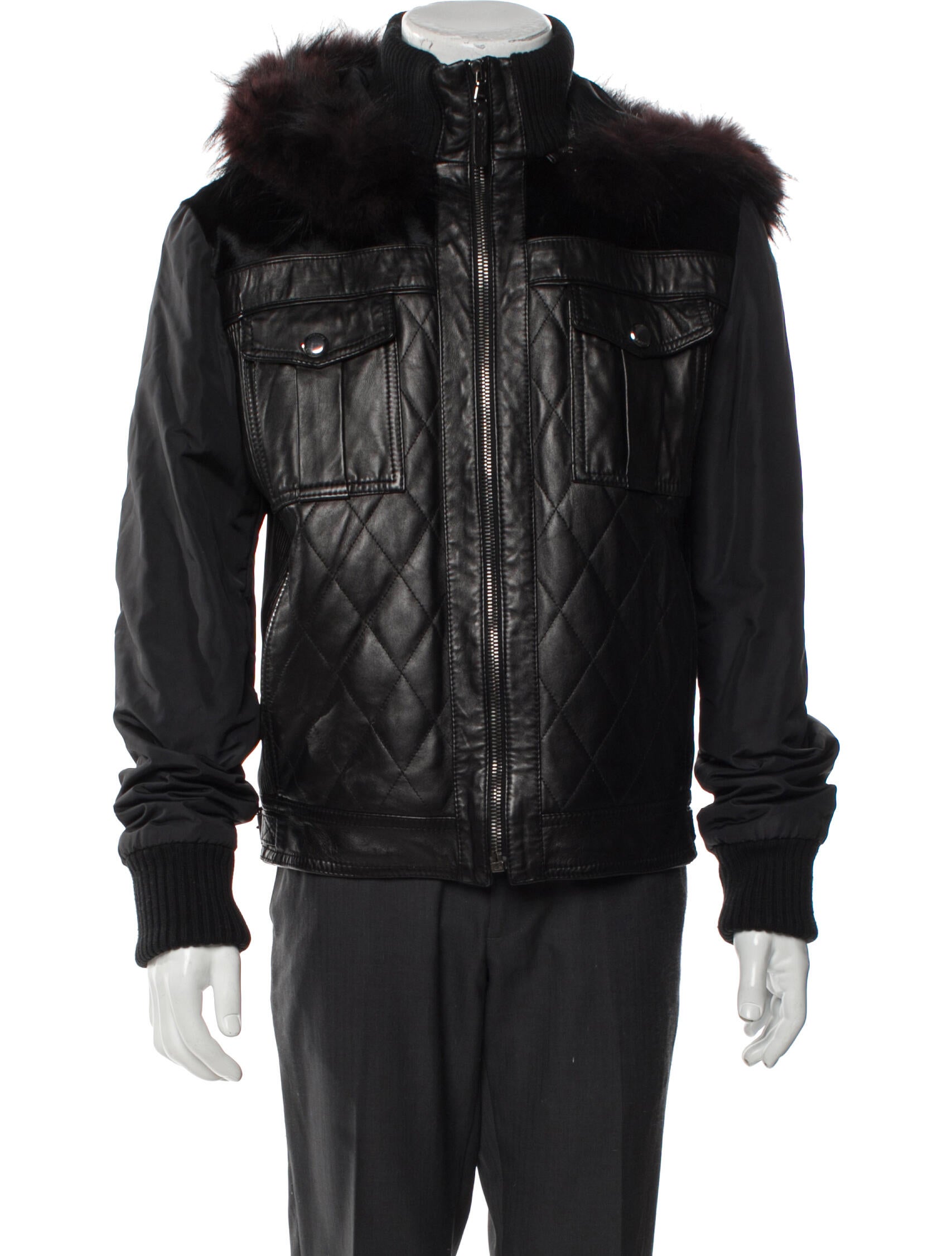 Baldinini Leather Utility Jacket