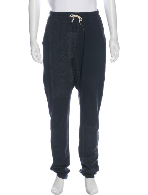 By Walid Distressed Lace-Accented Lounge Pants