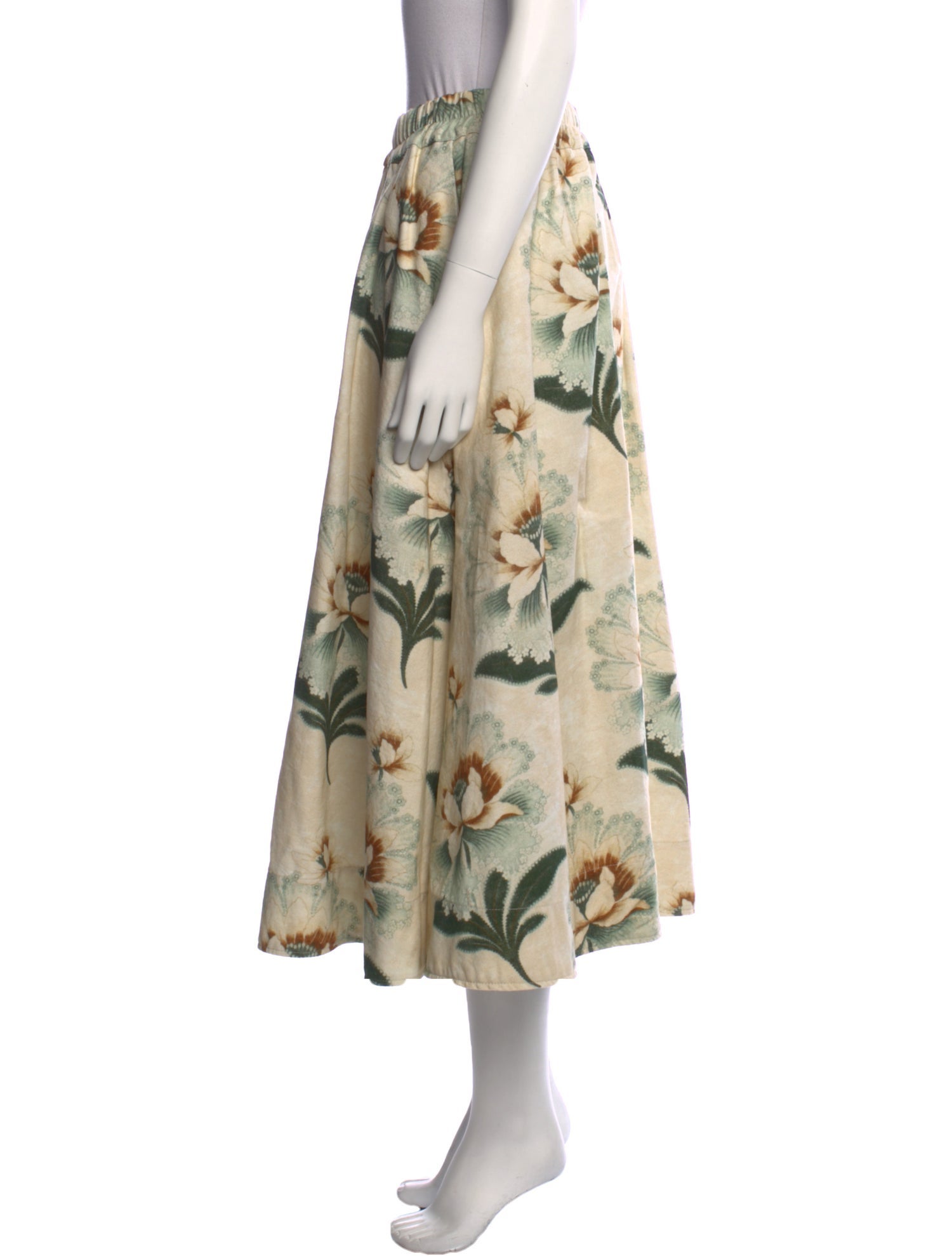 By Walid Floral Print Midi Length Skirt