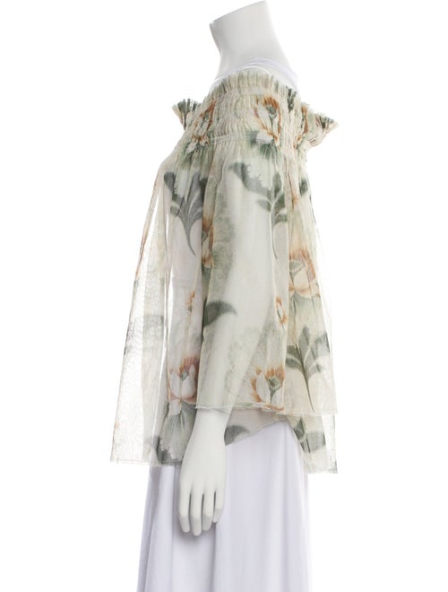 By Walid Floral Print Off-The-Shoulder Blouse