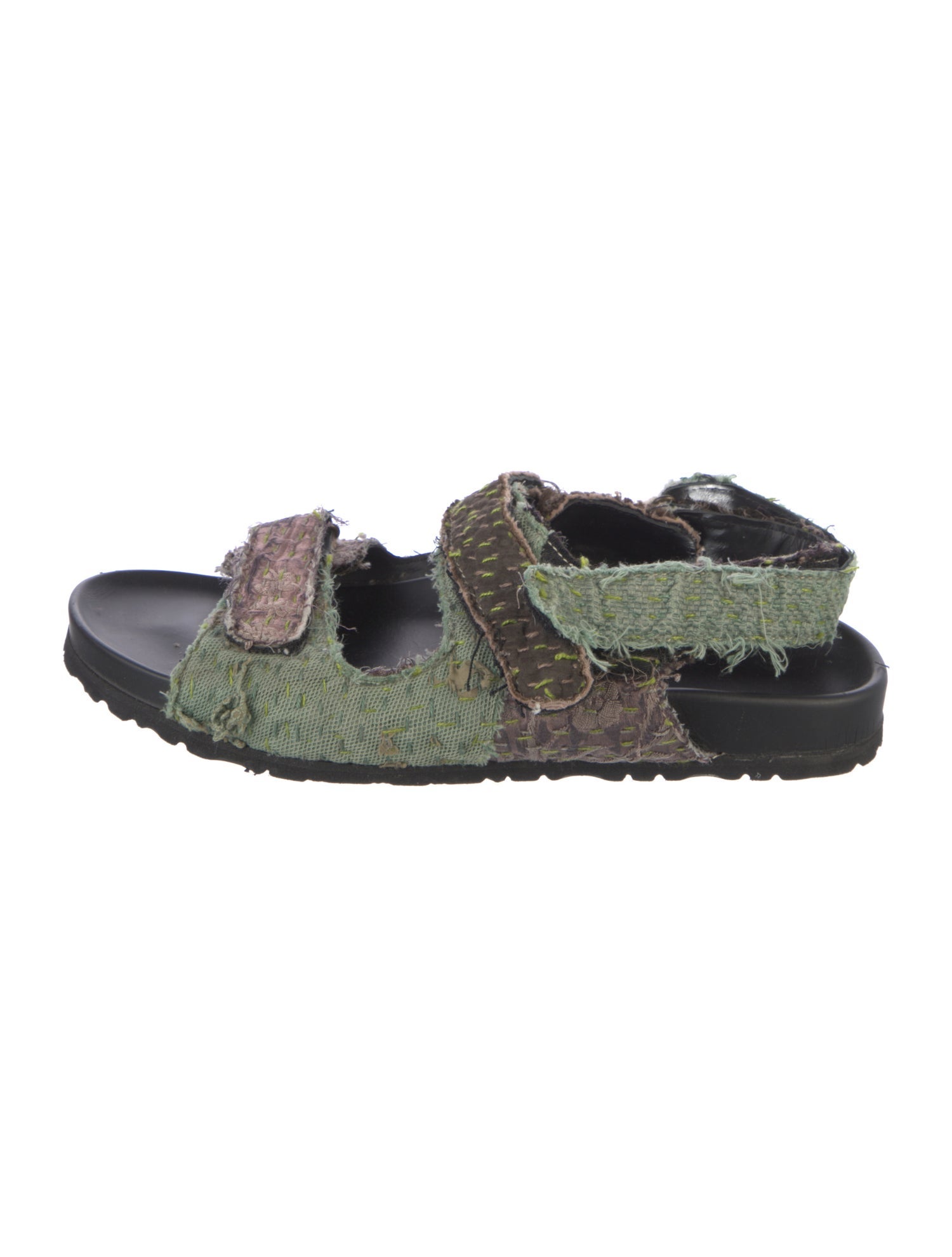 By Walid Patterned Distressed Accents Sandals