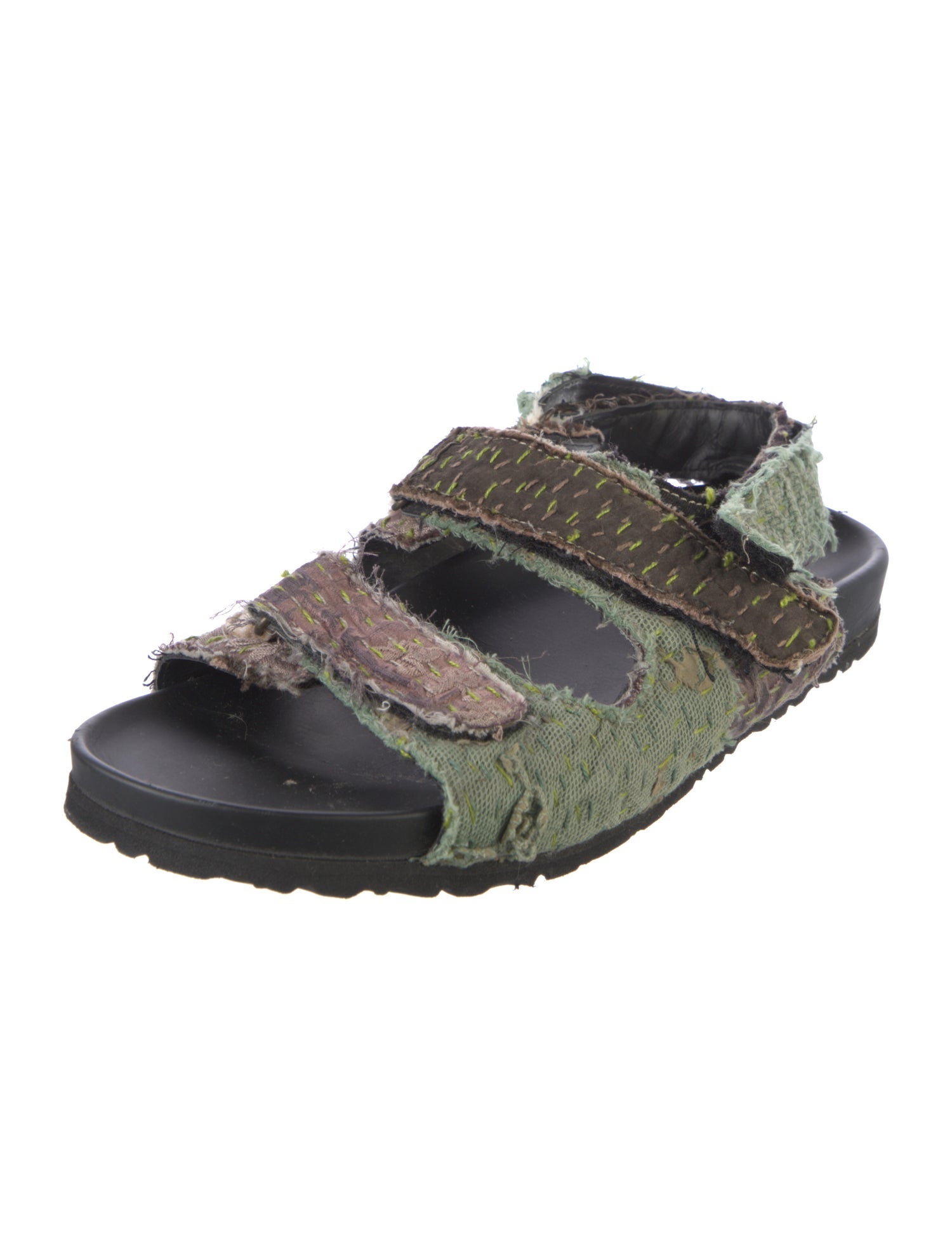 By Walid Patterned Distressed Accents Sandals