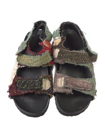 By Walid Patterned Distressed Accents Sandals
