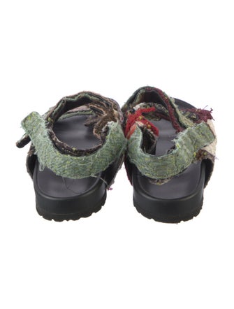 By Walid Patterned Distressed Accents Sandals