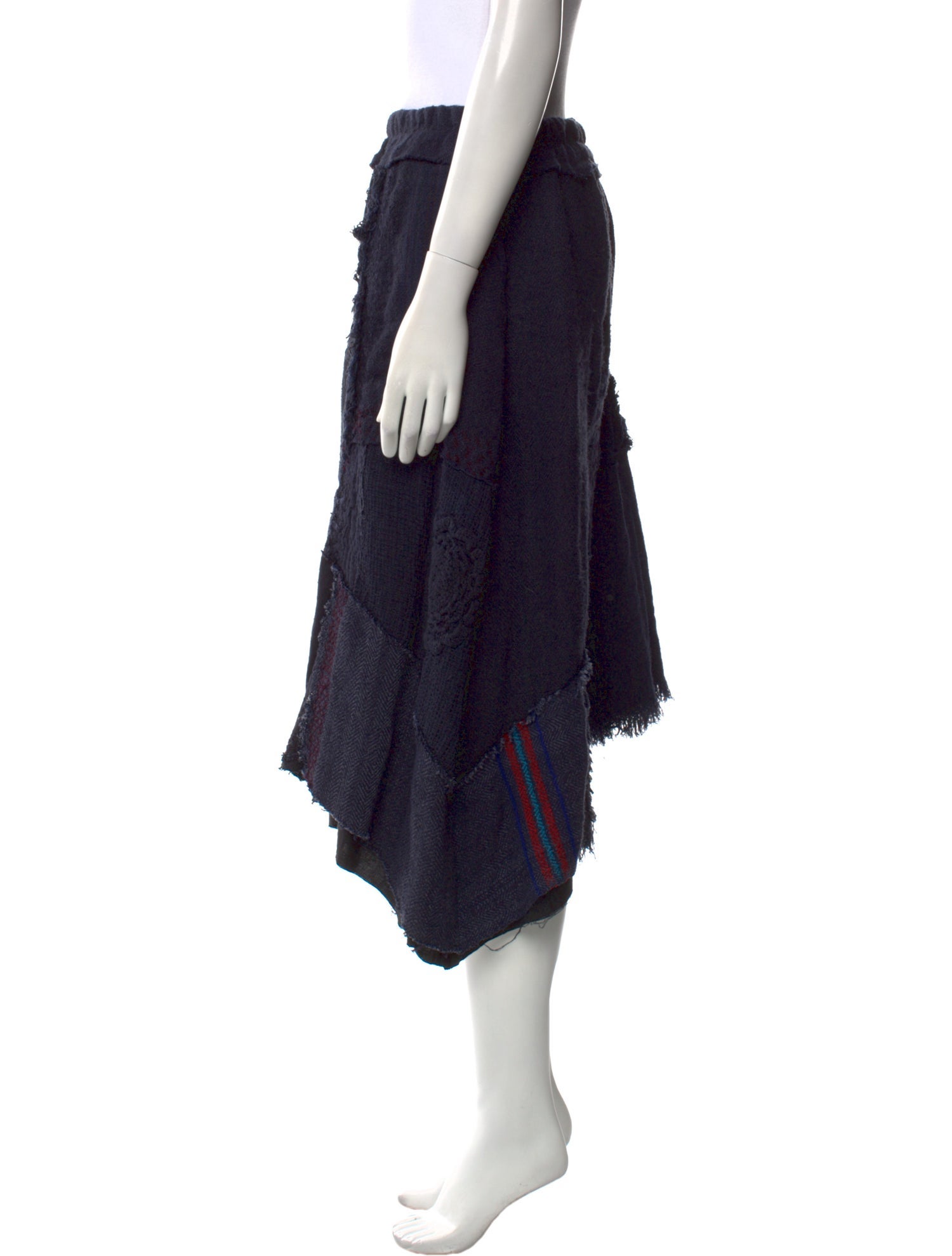 By Walid Linen Knee-Length Skirt