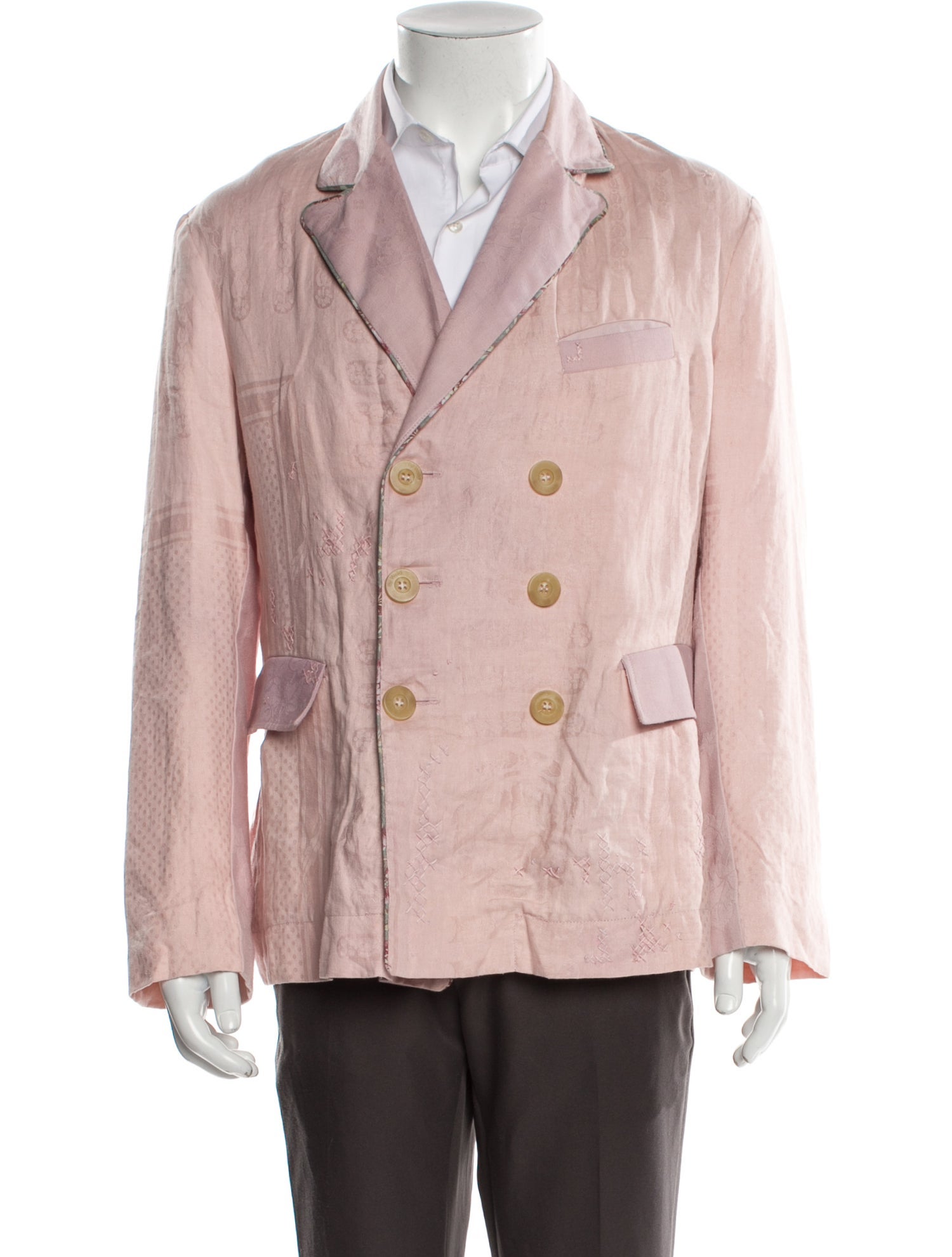 By Walid Whipstitch Trim Blazer