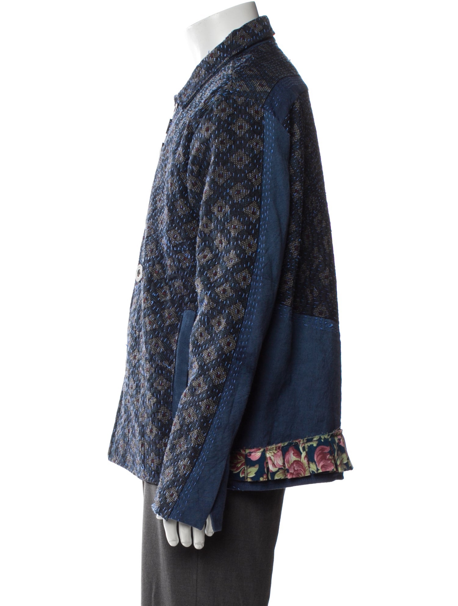 By Walid Silk Printed Trucker Jacket