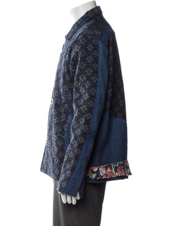 By Walid Silk Printed Trucker Jacket