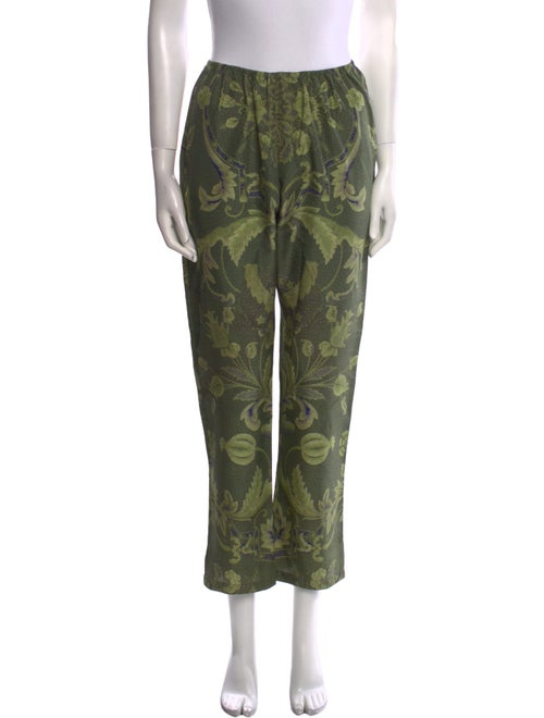 By Walid Silk Straight Leg Pants
