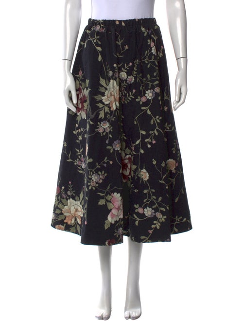 By Walid Floral Print Midi Length Skirt