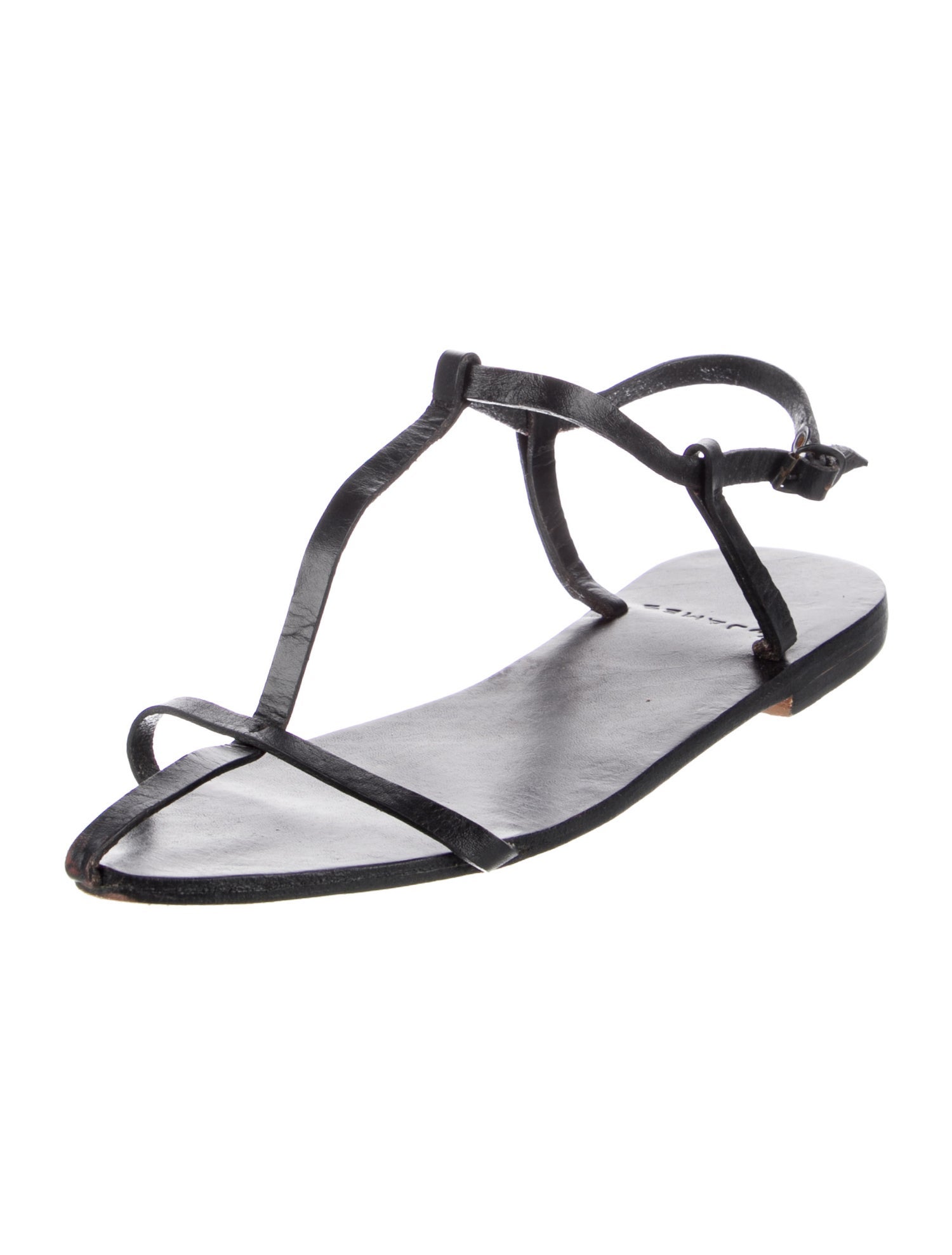 Byjames Leather T-Strap Sandals
