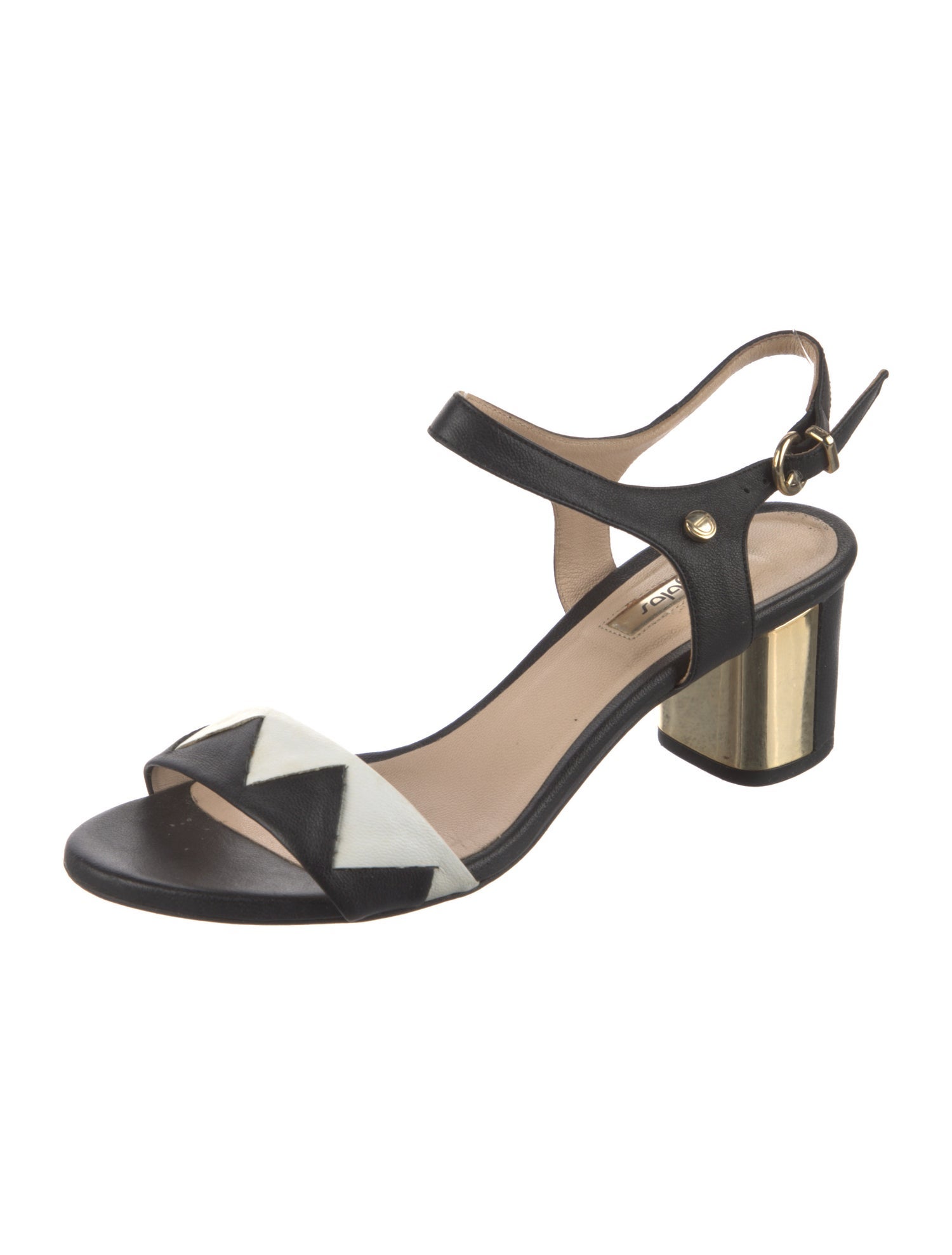 Byblos Suede Colorblock Pattern Sandals
