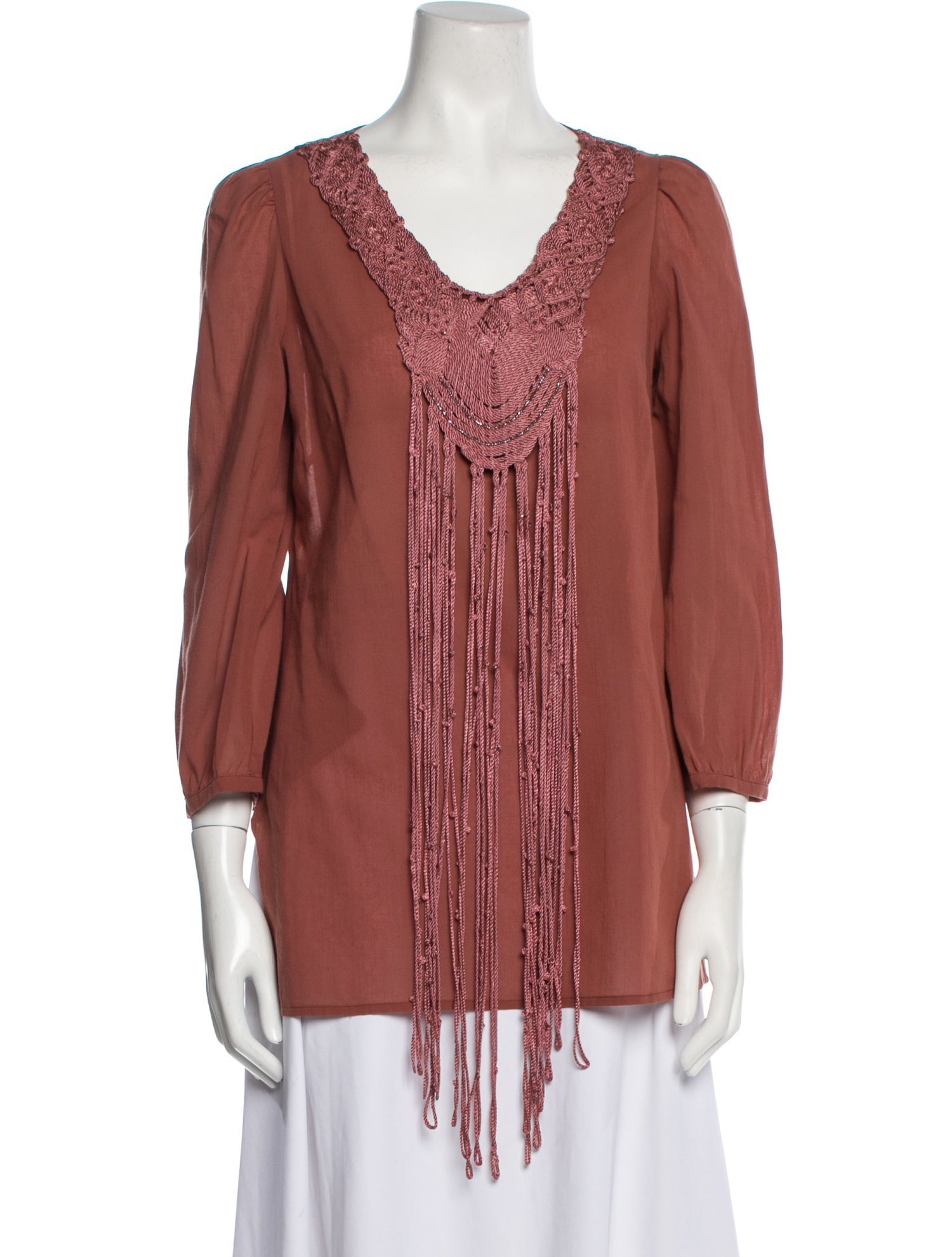 Byblos Scoop Neck Three-Quarter Sleeve Blouse