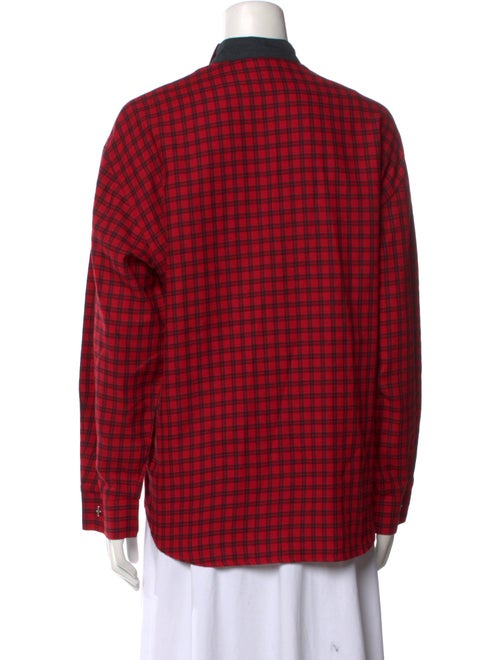 Byblos Plaid Print Long Sleeve Button-Up Top