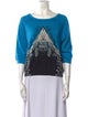 Byblos Printed Scoop Neck Sweater
