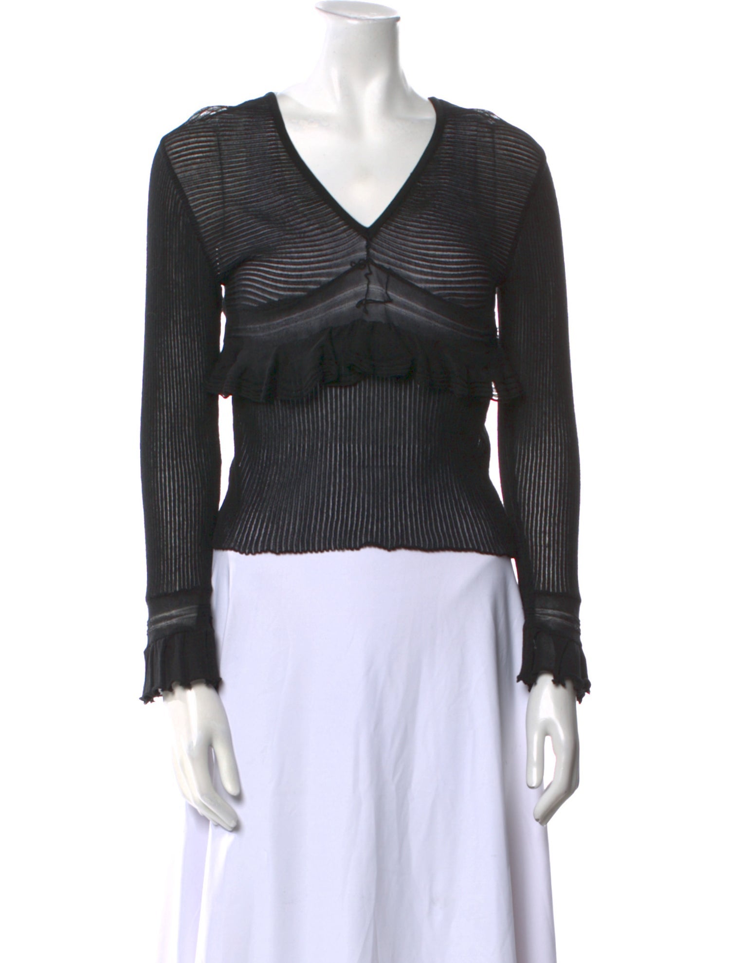 Byblos V-Neck Long Sleeve Crop Top