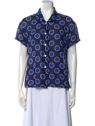 Byblos Linen Printed Button-Up Top