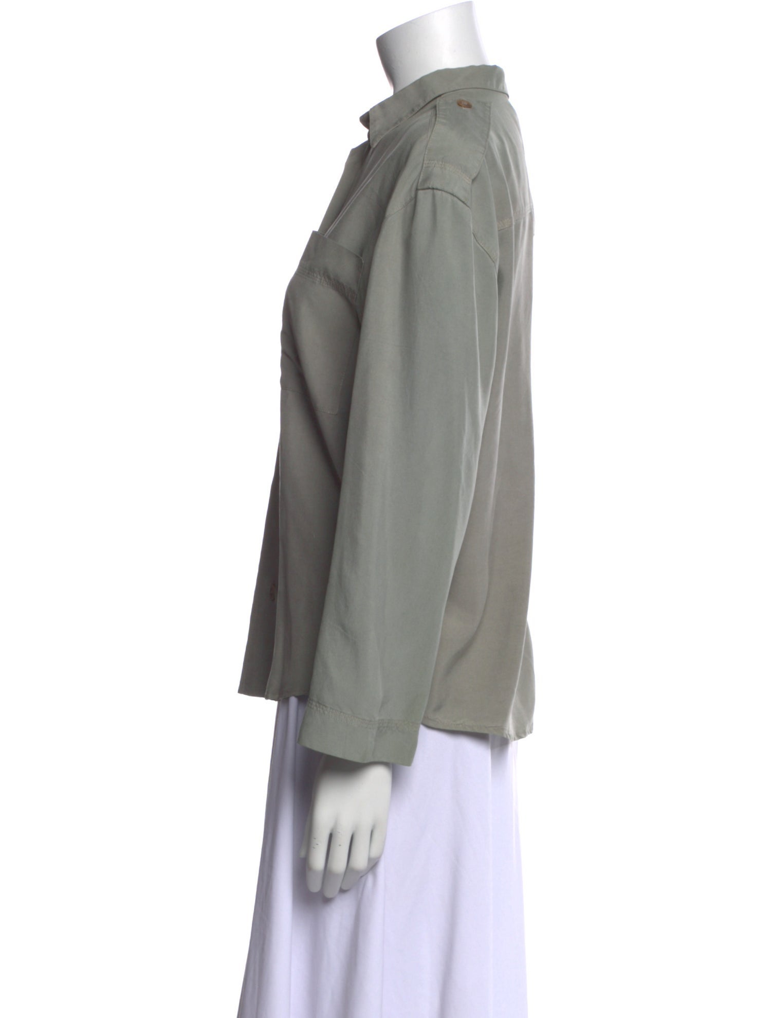 Byblos Silk Long Sleeve Button-Up Top