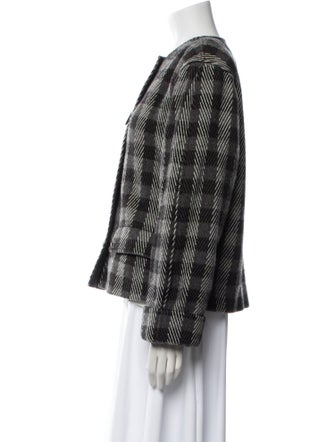 Byblos Wool Plaid Print Evening Jacket