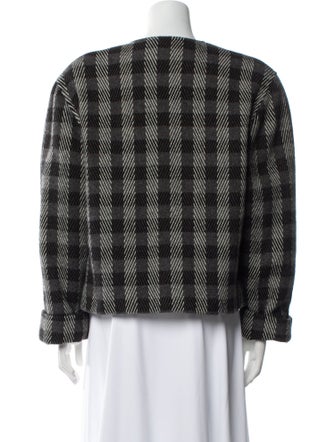 Byblos Wool Plaid Print Evening Jacket