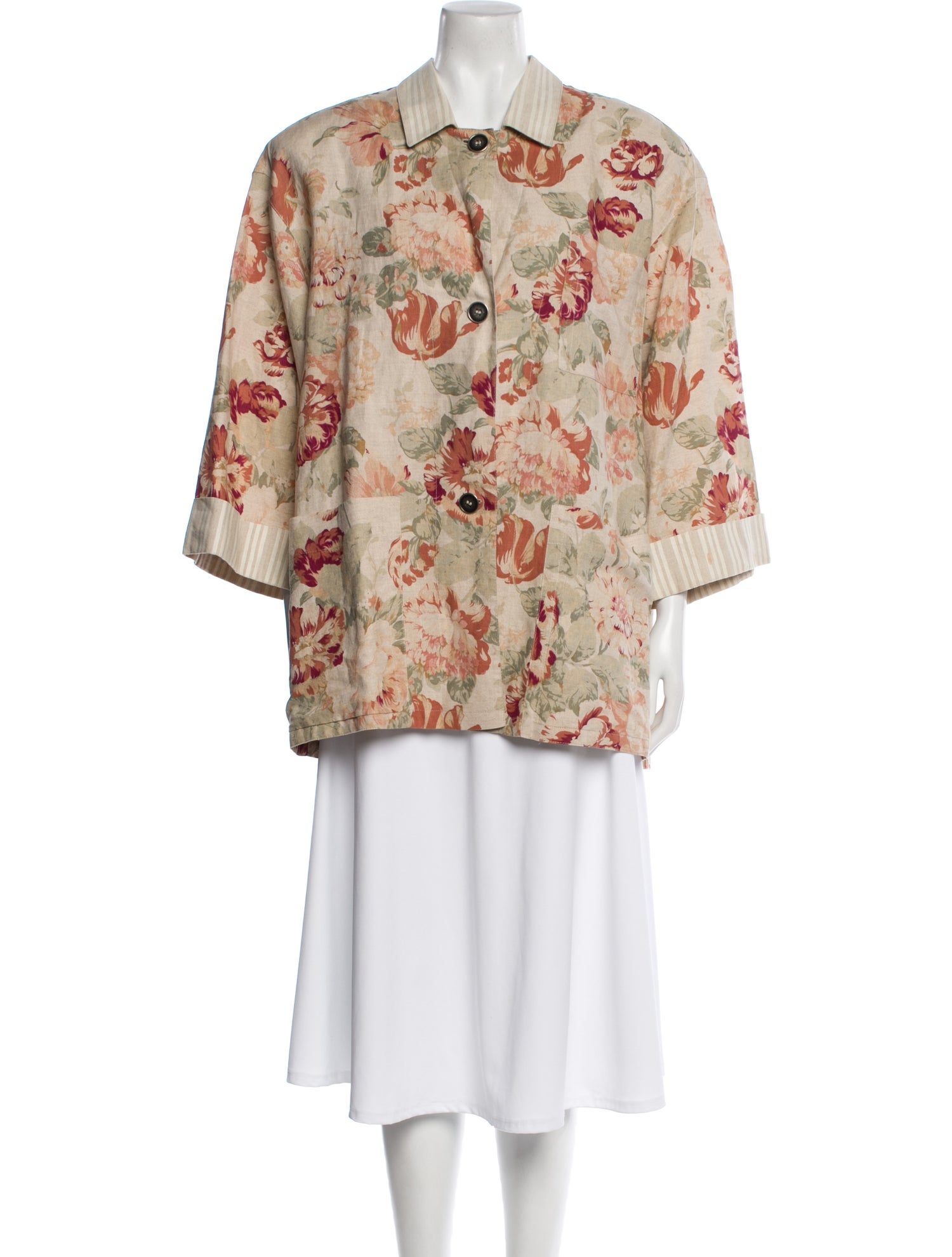 Byblos Linen Floral Print Evening Jacket