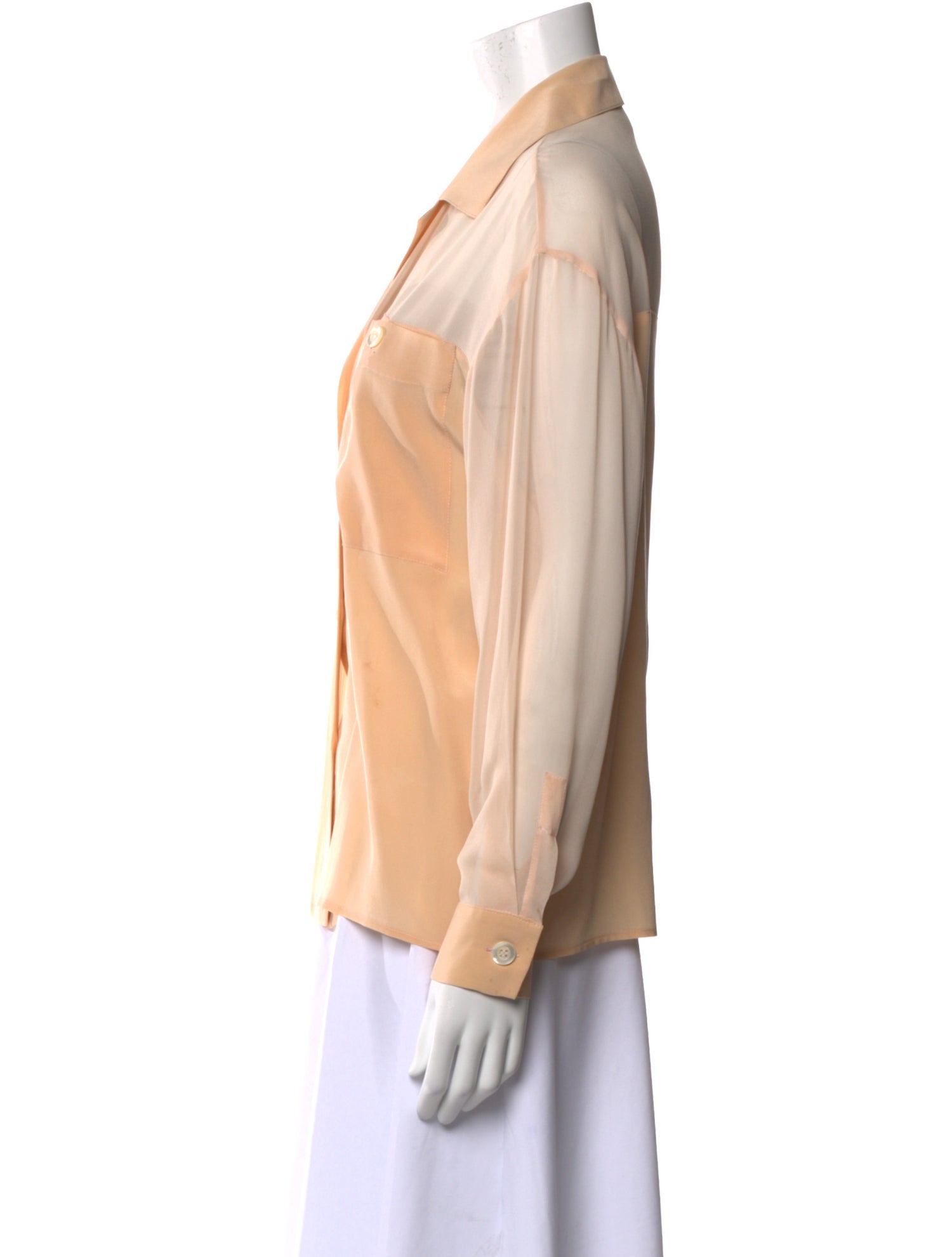 Byblos Silk Long Sleeve Button-Up Top