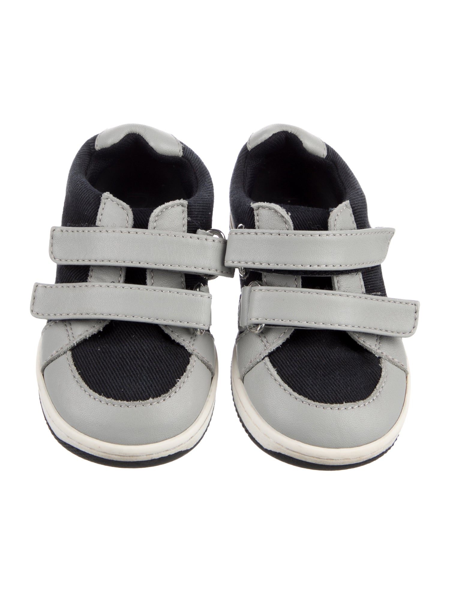Baby Dior Canvas Leather Trim Low Top Sneakers