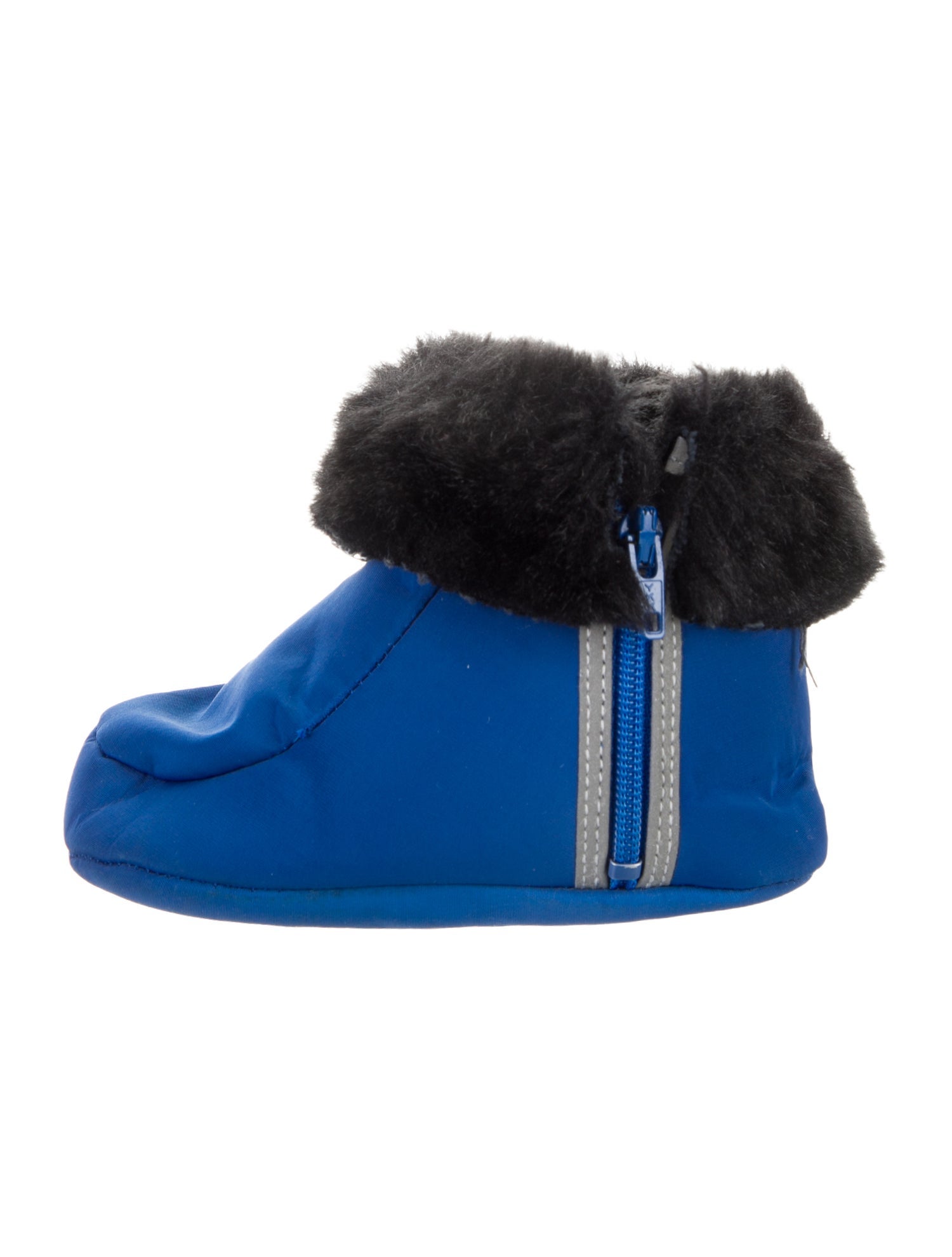Baby Dior Faux Fur Trimmed Nylon Booties