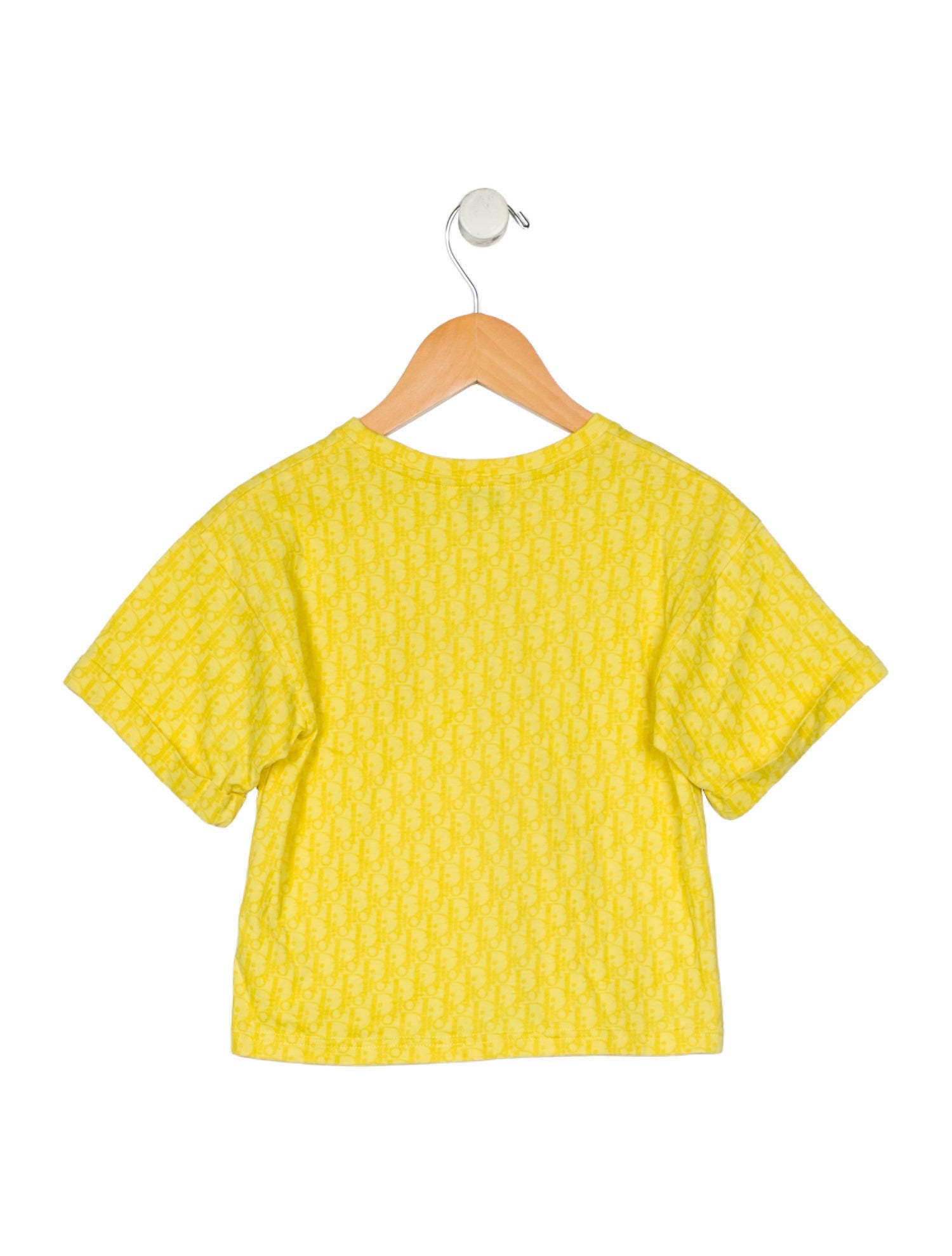 Baby Dior Cotton yellow patterned short sleeve shirt