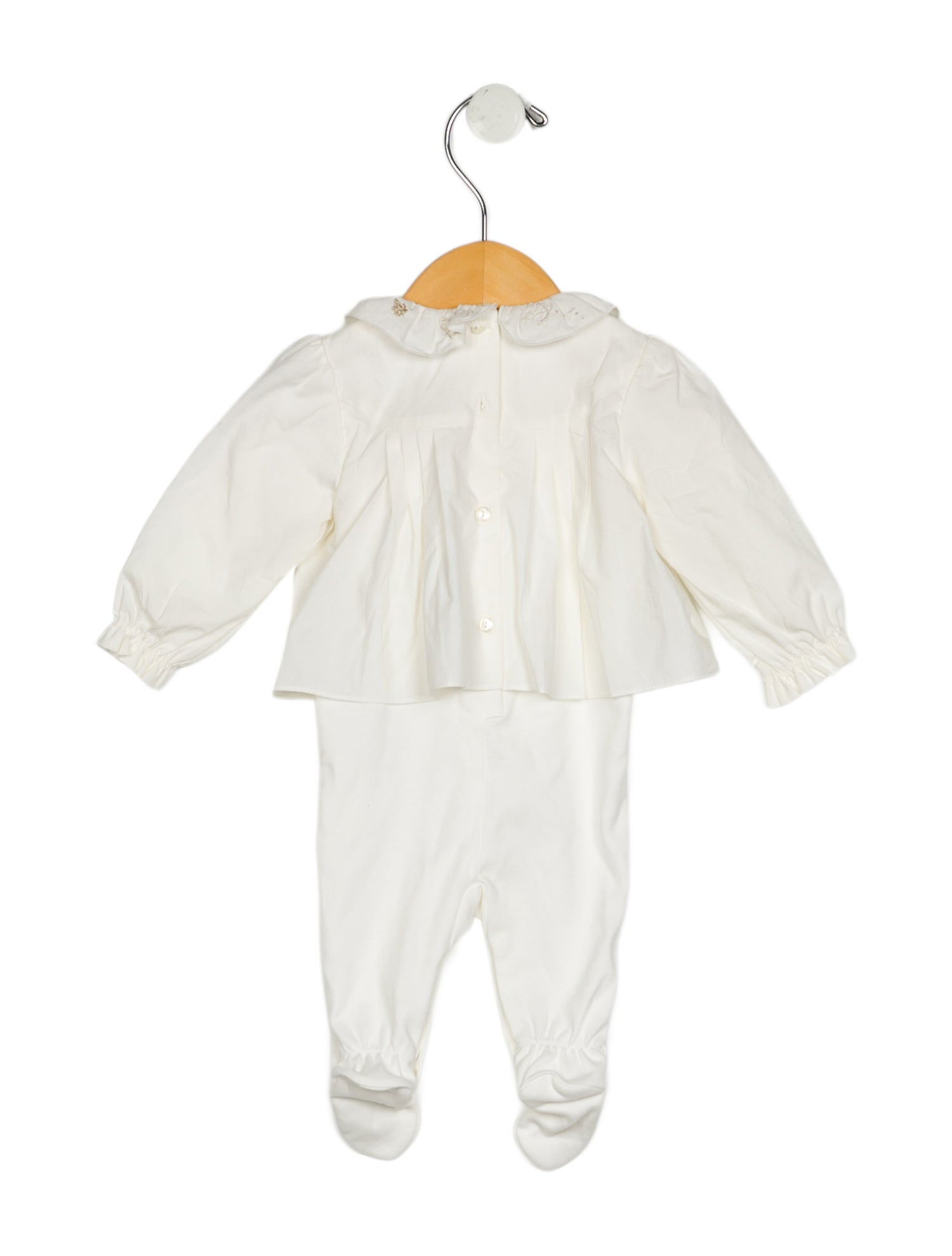 Baby Dior Cotton neutral one piece with button closure and embroidery accents w/Tags