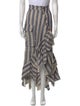 by Efrain Mogollon Striped Midi Length Skirt