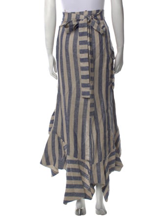 by Efrain Mogollon Striped Midi Length Skirt