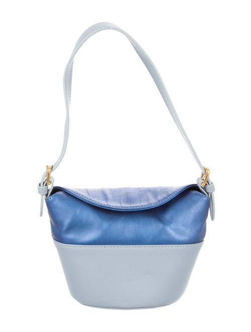 By Far Colorblock Bucket Bag Blue