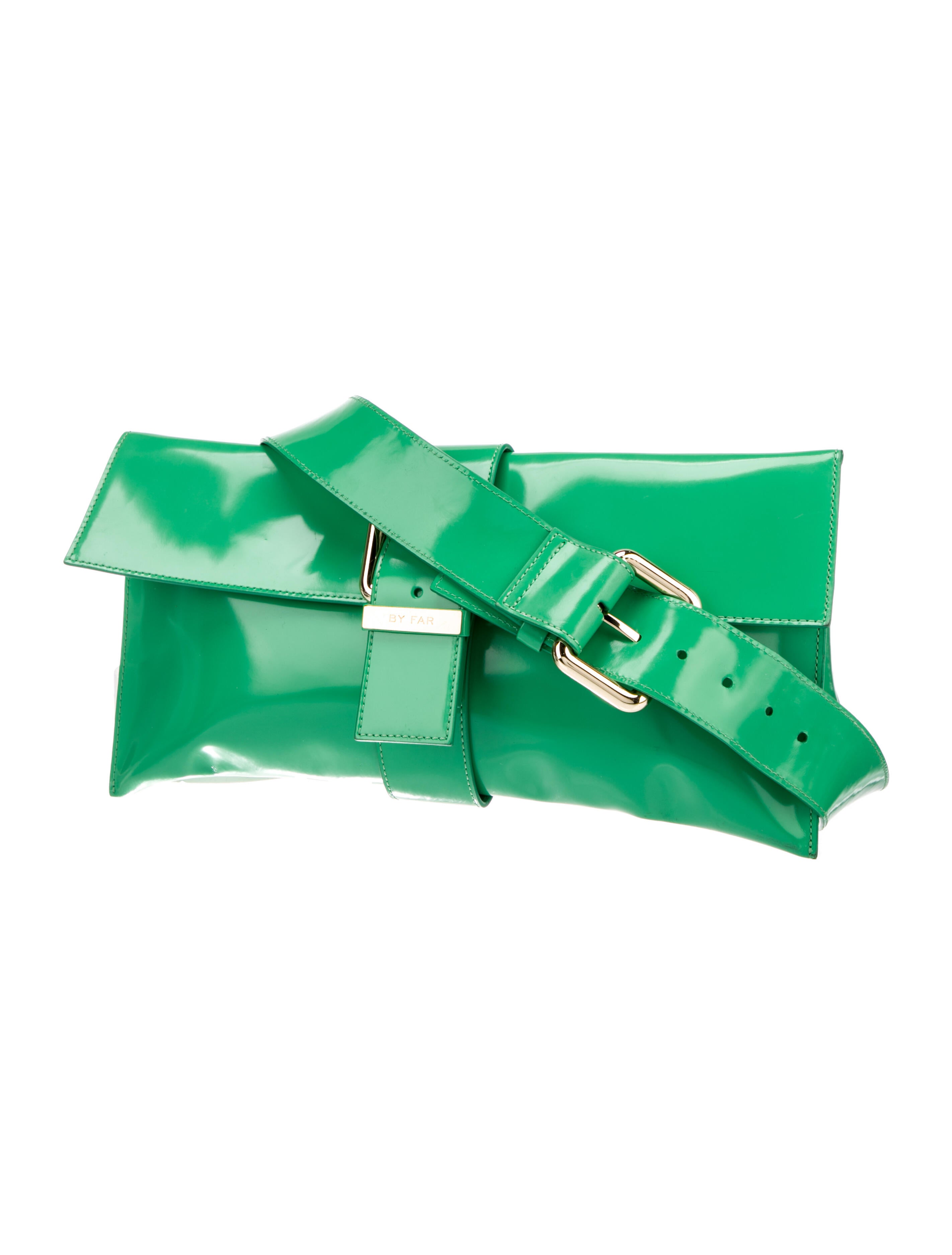 By Far Leather Buckle Shoulder Bag Green Shoulder Bags, Handbags