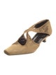 By Far Canvas Leather Trim Embellishment D'Orsay Pumps