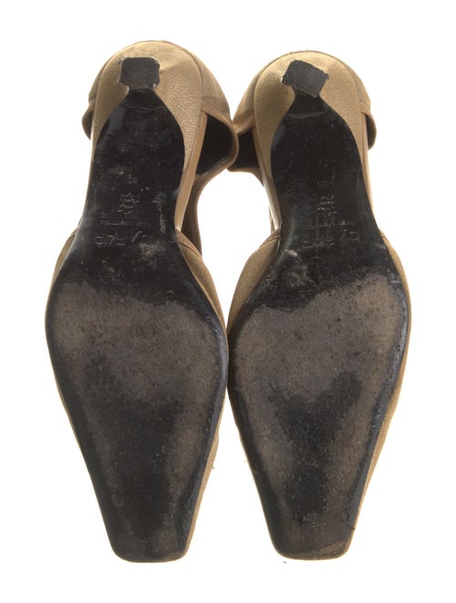 By Far Canvas Leather Trim Embellishment D'Orsay Pumps